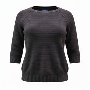 American Eagle S Dark Gray Textured Sweater 3/4 Button Sleeve